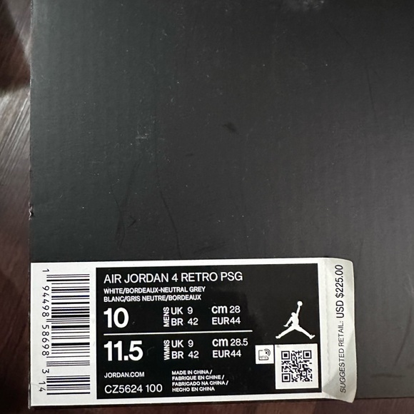 Jordan 4 Retro PSG size 10 main image 4